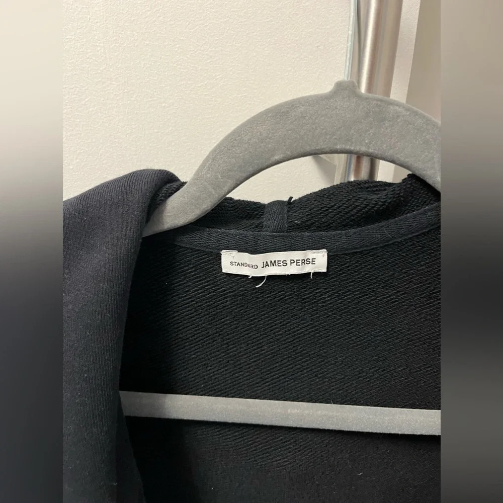 James Perse Estilo Hooded Full Zip Black Sweatshirt Jacket Size 4 XL - Picture 4 of 5